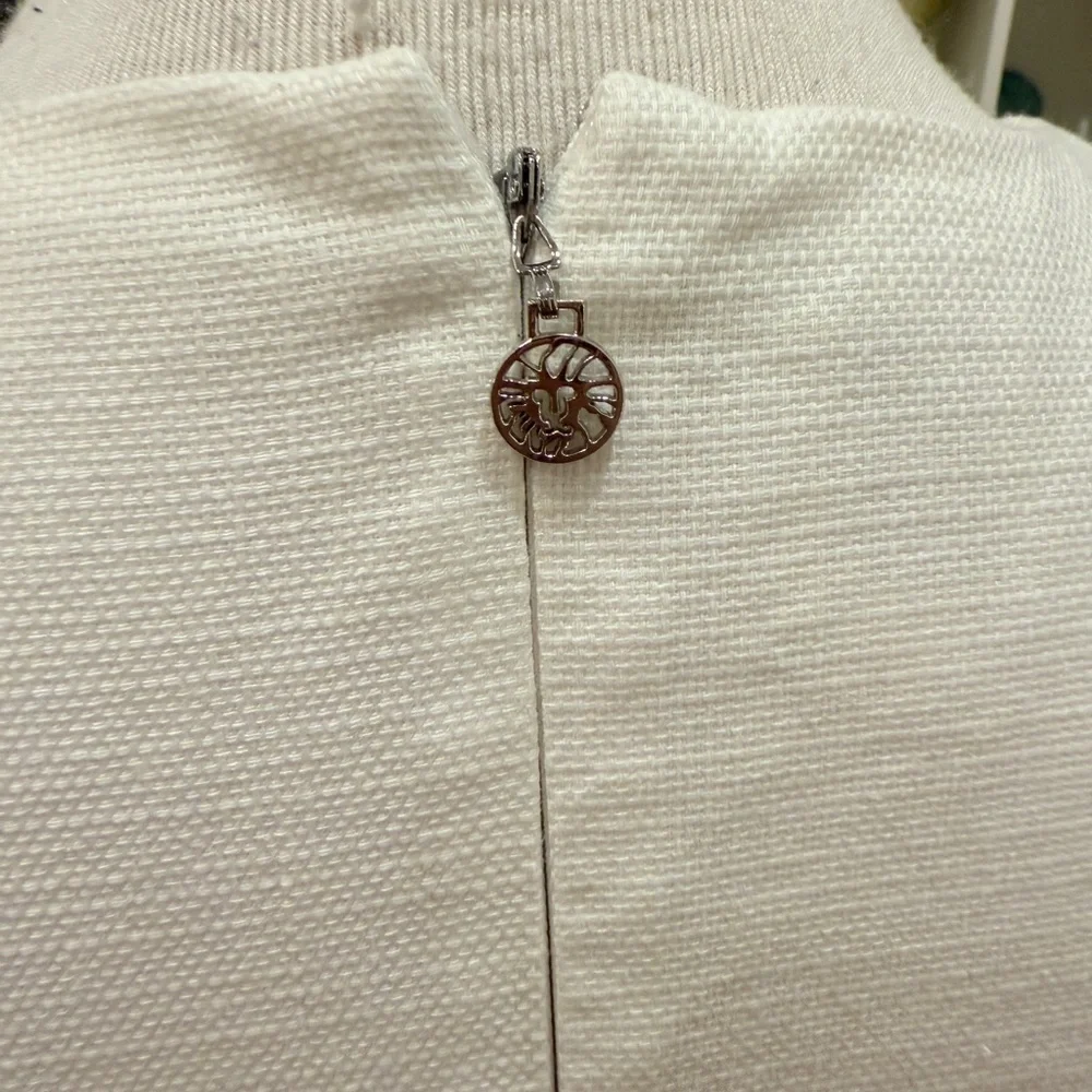 Anne Klein Cream and Tan Sheath Dress w/Belt  Size 2 - Picture 8 of 13